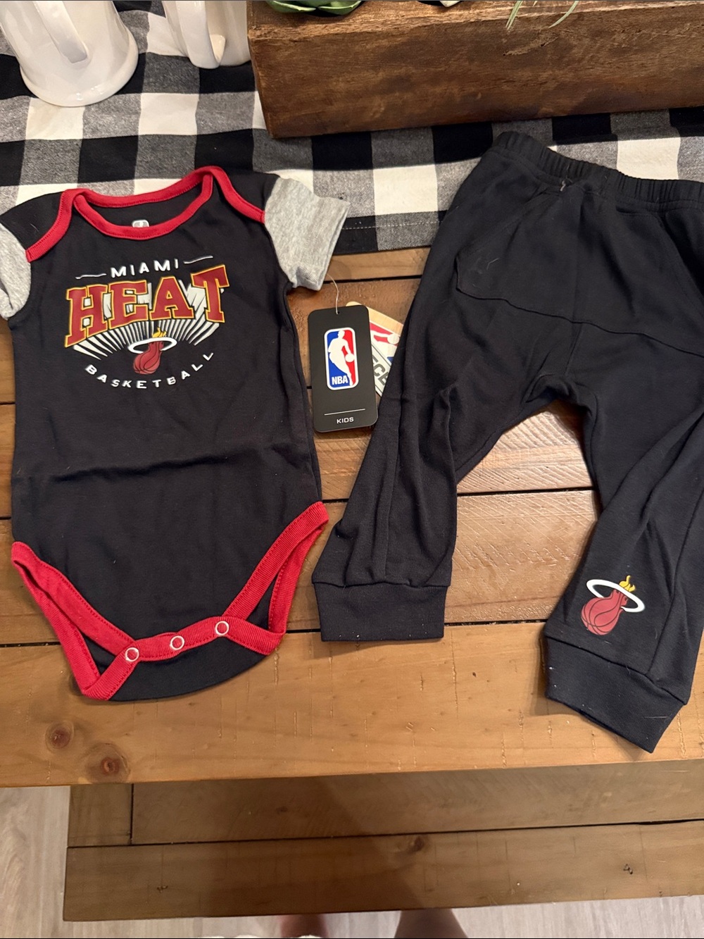 NBA Miami Heat Black and Red Baby Matching Set
